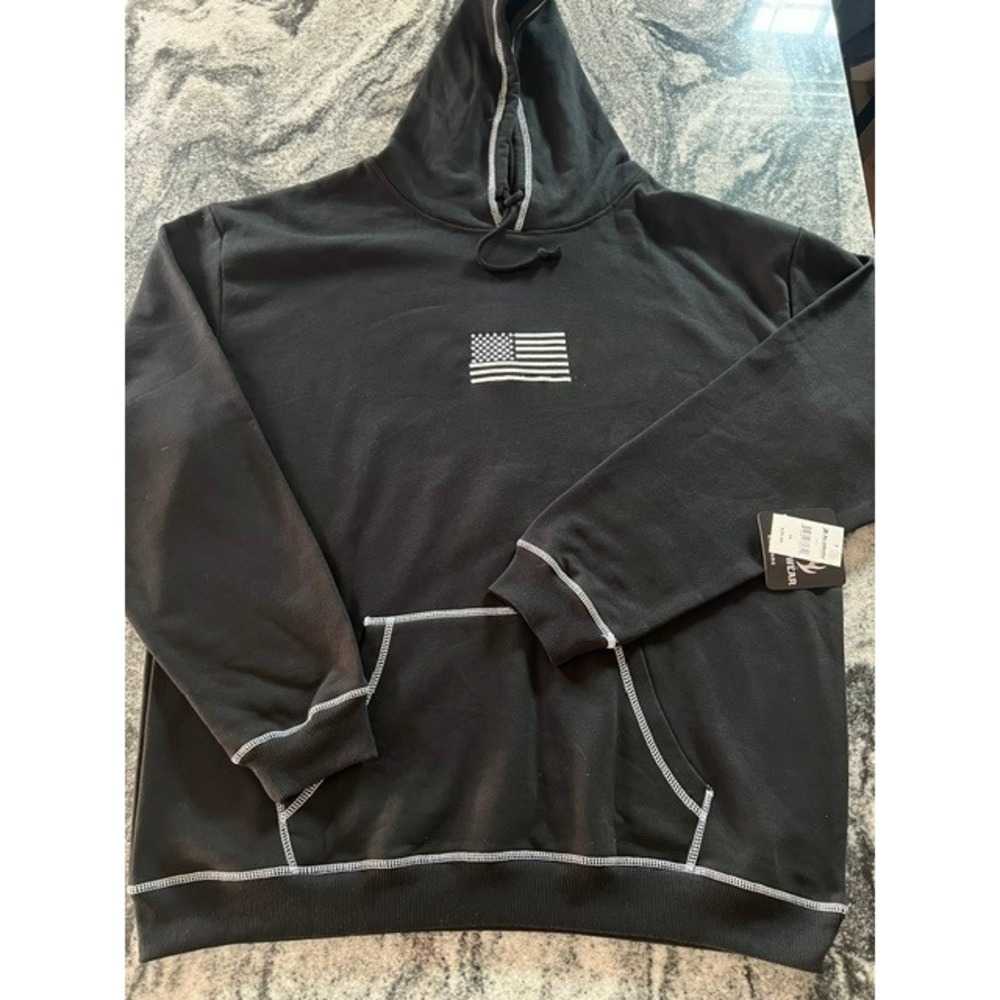 2nd Amendment Hoodie Mens 2X Buck Wear Black American Flag We The People